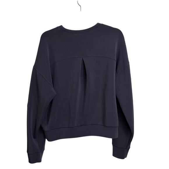 SPANX Sweatshirt Womens Large Charcoal Gray AirEssentials Crewneck Cropped - Picture 2 of 5